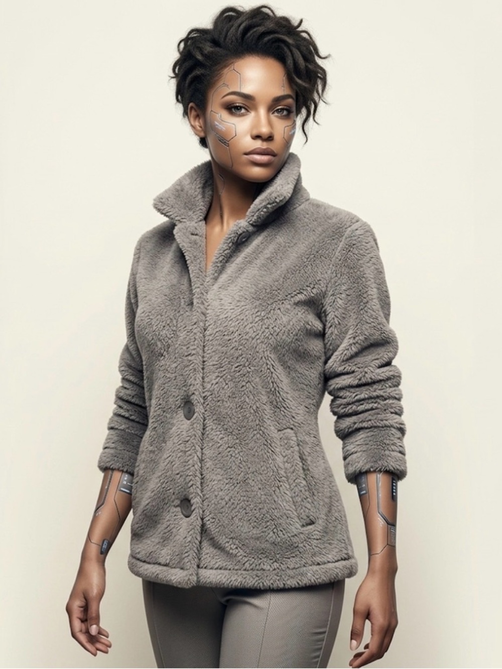 32 Degrees Women's Gray/ purple  Teddy Jacket size medium NWT